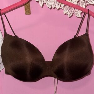 SKIMS 🤎 Wireless Form Micro Strap Plunge Bra, 32D NWT Cocoa